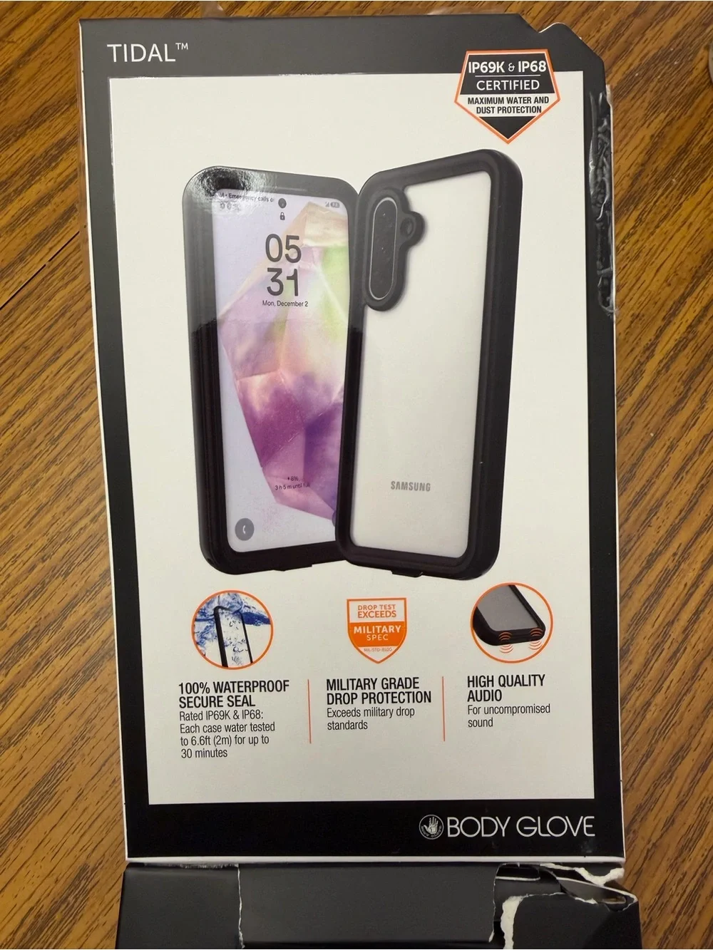 Body Glove Tidal Waterproof Phone Case for Samsung Galaxy A36 5G - Clear & Black